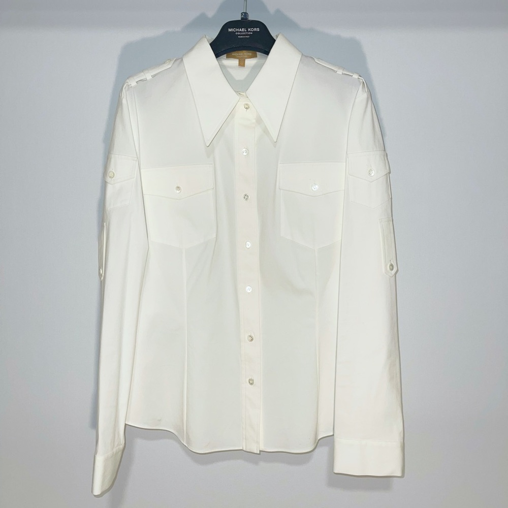 Michael Kors Collection white button-up blouse